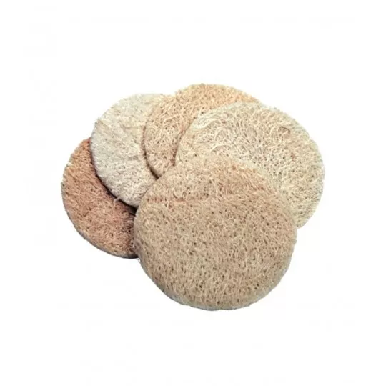 5 exfoliërende loofah (luffa) exfoliërende schijven - gezicht